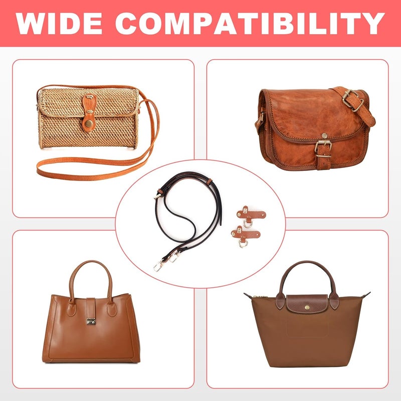 dadop Strap Kit Compatible with Longchamp Mini Bags - Leather Adjustable Purse Straps for Women's Mini Shoulder Bag - Image 5